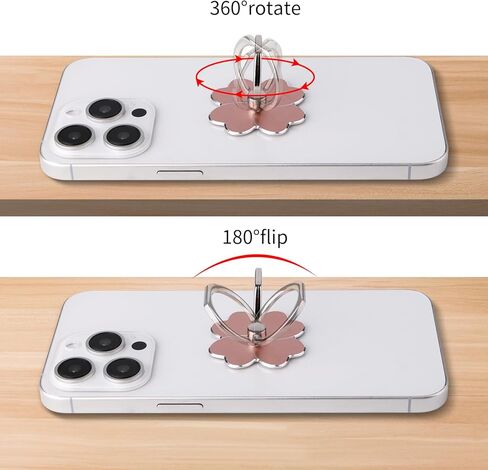 4pc-Cell Phone Ring Stand,Cell Phone Ring Holder Flower,360 Rotate and 180°Angle Adjustable Metal Finger Ring Socket Grip Kickstand for Smartphones in Kuwait