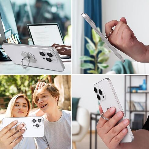 4pc-Cell Phone Ring Stand,Cell Phone Ring Holder Flower,360 Rotate and 180°Angle Adjustable Metal Finger Ring Socket Grip Kickstand for Smartphones in Kuwait