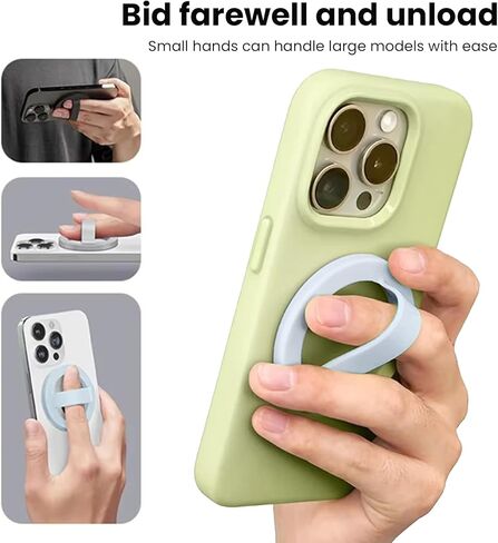 حلقة إصبع السيليكون الرفيعة للهاتف المغناطيسي للهاتف المغناطيسي ، متوافق مع Magsafe لسلسلة iPhone 16/15/14/13/12 (Starlight Purple) in Kuwait