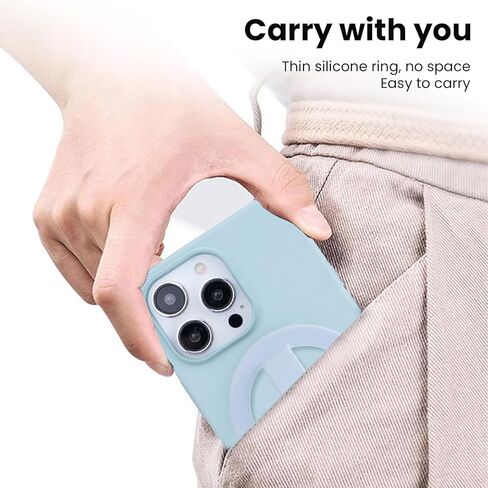 حلقة إصبع السيليكون الرفيعة للهاتف المغناطيسي للهاتف المغناطيسي ، متوافق مع Magsafe لسلسلة iPhone 16/15/14/13/12 (Starlight Purple) in Kuwait