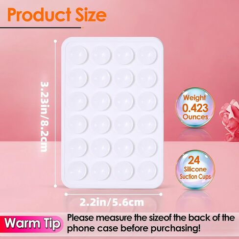 Suction Phone Case Mount, 2Pcs Silicone Phone Suction Grip Compatible with iPhone and Android Cases, Anti-Slip Hands-Free Mobile Accessory Holder, Sticky Phone Grip for Tiktok Videos and Selfies in Saudi Arabia