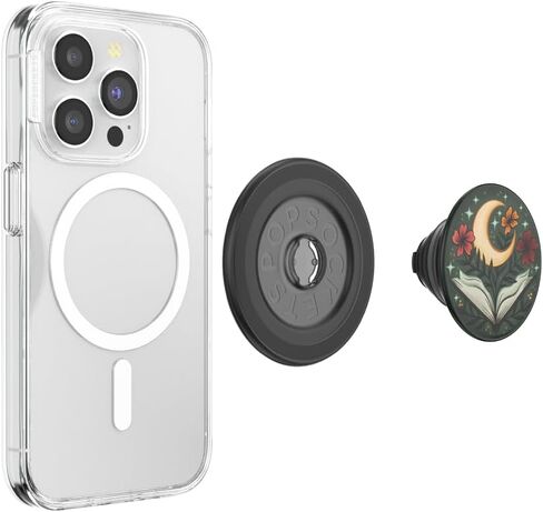 PopSockets Round Phone Grip Compatible with MagSafe, Adapter Ring Included, Phone Holder, Wireless Charging Compatible - One More Chapter Gloss in Saudi Arabia