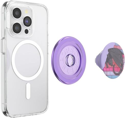 PopSockets Round Phone Grip Compatible with MagSafe, Adapter Ring Included, Phone Holder, Wireless Charging Compatible - One More Chapter Gloss in Saudi Arabia