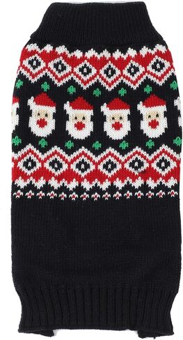 Cat Christmas Sweater, Small Pet Dog Xmas Santa Claus Knitwear Warm Clothes (Clown, Medium) in Saudi Arabia