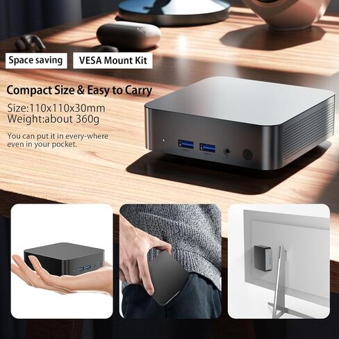 chatreey Mini PC 12th Gen Alder Lake N100(Up to 3.4GHz), 16GB DDR4 RAM 512GB SSD, 4 Cores 4 Threads Desktop Computer Support 4K@60GHz 3-Screen Display/Windows 11 Pro/WiFi 5/BT 4.2/Auto Power On in Saudi Arabia