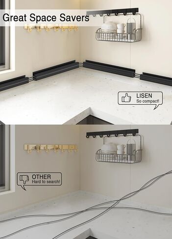 Under Desk Cable Management - Adhesive Cable Organizer for Home & Office, No-Drill Cord Management System, J Channel Cable Raceway for Desk, 6 Pack in Saudi Arabia