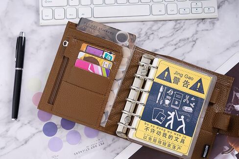 Moterm Pocket Luxe Rings Planner - Genuine Leather Binder Organizer (Pebble-Mustard, 30mm Ring) in Saudi Arabia