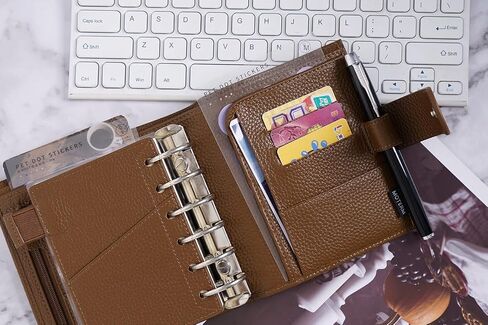 Moterm Pocket Luxe Rings Planner - Genuine Leather Binder Organizer (Pebble-Mustard, 30mm Ring) in Saudi Arabia