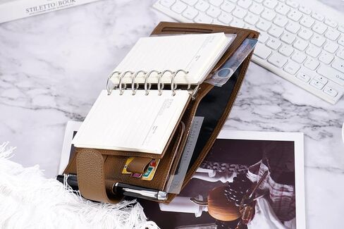 Moterm Pocket Luxe Rings Planner - Genuine Leather Binder Organizer (Pebble-Mustard, 30mm Ring) in Saudi Arabia