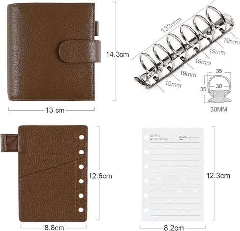 Moterm Pocket Luxe Rings Planner - Genuine Leather Binder Organizer (Pebble-Mustard, 30mm Ring) in Saudi Arabia