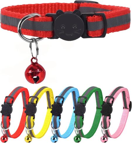 XXS Dog Collar Teacup Dog Collar, Reflective Collar, Mini Reflective Collar, Teacup Dog Collar for Small Dogs Cats, Pink, 3/8 inch Width in Saudi Arabia