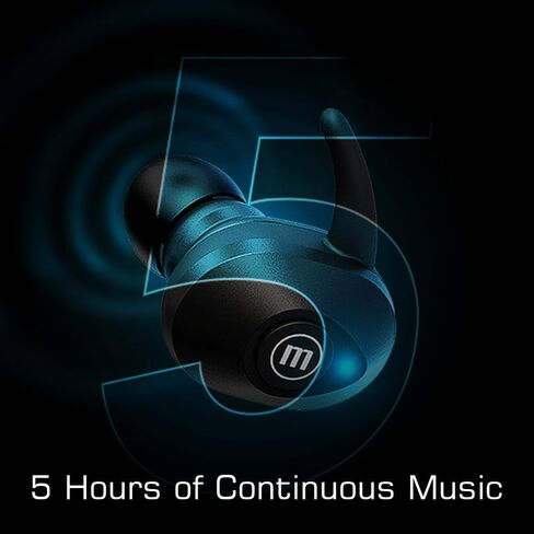 Maxell Jelleez True Wireless Bluetooth 5.0 Earbuds + Rubberized Charging Case & Earbuds – Secure Comfort Fit – IPX4 Sweat Resistance - 9-Hr Playtime – Enhanced Bass – Black (199460) in Kuwait