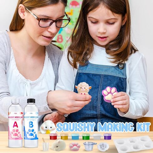 Liquid Silicone Squishy Making Kit - 7oz 1:1 AB Ratio Mixed Super Soft Silicone Rubber for Squishy Maker, Perfect DIY Stress Relief Gift Making Kit for Taba Squishy, Taba Bear, Flocking Cat's Paw in Saudi Arabia