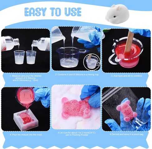 Liquid Silicone Squishy Making Kit - 7oz 1:1 AB Ratio Mixed Super Soft Silicone Rubber for Squishy Maker, Perfect DIY Stress Relief Gift Making Kit for Taba Squishy, Taba Bear, Flocking Cat's Paw in Saudi Arabia