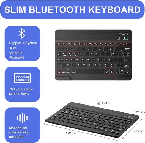 Soke for iPad 10th Generation Case with Keyboard 10.9 Inch 2022-7 Color Backlight Wireless Detachable Folio Stand Keyboard Cover with Built-in Pencil Holder for iPad 10th Gen, Book Floral in Saudi Arabia