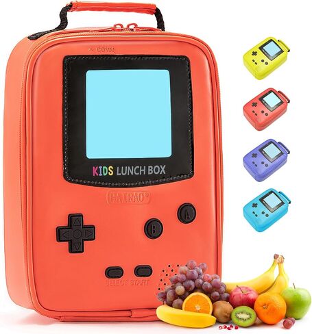 Kids Lunch Box Insulated Soft Lunch Bag Leather Lunch Box Gameboy Mini Cooler Back to School Thermal Meal Tote Kit Boys Girls Teens in Kuwait
