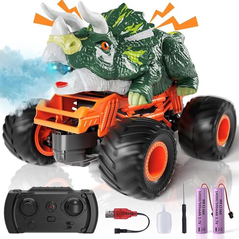2.4GHz Remote Control Dinosaur Car Toys Gifts for 3 4 5 6 Year Old Boys Kids, Remote Control Dinosaur Car Trucks Toys for Kids Boys 3-5 4-7 8-12, Dinosaur Toys for 3 4 5 Year Old Boys in Saudi Arabia