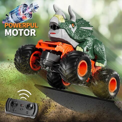 2.4GHz Remote Control Dinosaur Car Toys Gifts for 3 4 5 6 Year Old Boys Kids, Remote Control Dinosaur Car Trucks Toys for Kids Boys 3-5 4-7 8-12, Dinosaur Toys for 3 4 5 Year Old Boys in Saudi Arabia