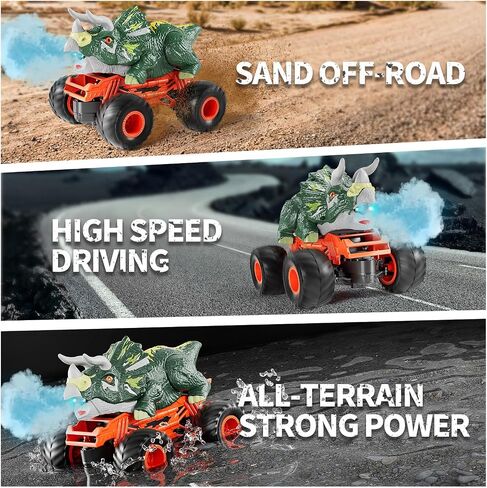 2.4GHz Remote Control Dinosaur Car Toys Gifts for 3 4 5 6 Year Old Boys Kids, Remote Control Dinosaur Car Trucks Toys for Kids Boys 3-5 4-7 8-12, Dinosaur Toys for 3 4 5 Year Old Boys in Saudi Arabia