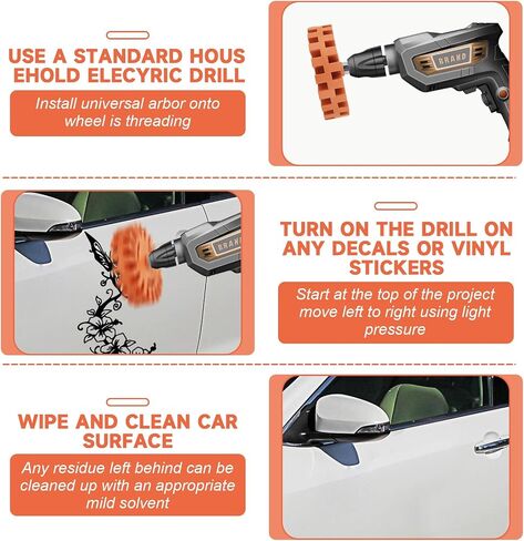 MIVIDE 4PCS Decal Remover Eraser Wheel Tool Kit, 4inch Rubber Power Drill Attachment Car Adhesive, Pinstripe, Sticker, Vinyl Removal Tool Set with Drill Adapter for Cars, RV, Boats in Saudi Arabia