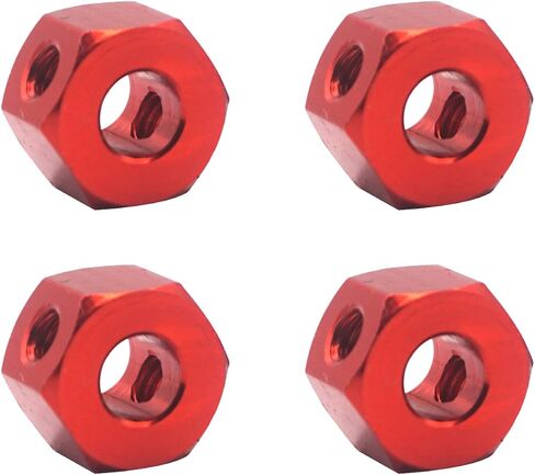 4Pack 12mm Metal Wheel Hex Hub Adapter Connector Compatible with WPL B14K C-14 C-24 1/16 MN-D90 MN-D90K MN45 MN99 1/12 RC Car Truck (Black) in Saudi Arabia