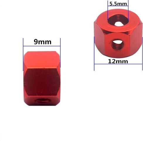 4Pack 12mm Metal Wheel Hex Hub Adapter Connector Compatible with WPL B14K C-14 C-24 1/16 MN-D90 MN-D90K MN45 MN99 1/12 RC Car Truck (Black) in Saudi Arabia