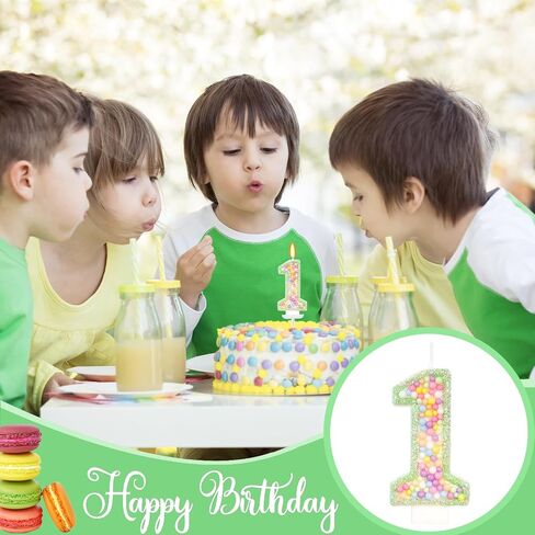5th Birthday Candle for Cake, Colorful Macaron Numeral Candles for Boys/Girls, Birthday Party Cake Decorations, Golden Cake Topper for Birthday Party Supplies (Number 5) in Saudi Arabia