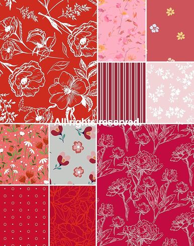 100% Cotton Quilting Fabric Bundle, 10Pcs Fat Quarters Fabric Bundles 50cm x 50cm, Pre-Shrunk, Medium Weight Plain Quilting Fabric Squares for Quilts, Sewing, Patchwork, DIY, Craft (Blue) in Saudi Arabia