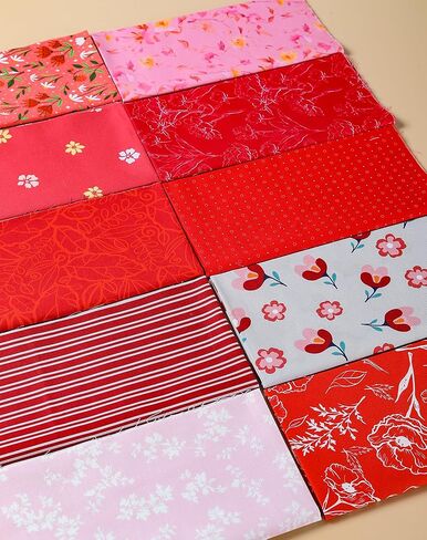 100% Cotton Quilting Fabric Bundle, 10Pcs Fat Quarters Fabric Bundles 50cm x 50cm, Pre-Shrunk, Medium Weight Plain Quilting Fabric Squares for Quilts, Sewing, Patchwork, DIY, Craft (Blue) in Saudi Arabia