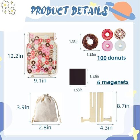 Ettonsun Reward Jars for Kids Magnetic Reward Jar Star Jar Reward System Reward Star Chart for Kids Behavior Chart for Classroom Rewards for Students (Doughnut) in Kuwait