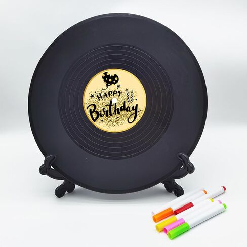 Vinyl Record Sweet 16 Birthday Decorations 11.6"X11.6", 16th birthday decorations Party Favor Sign Poster, 16th Birthday Guest Book Alternative, Great Sweet 16 Gifts for Girls or Boys (16 Years Old) in Saudi Arabia