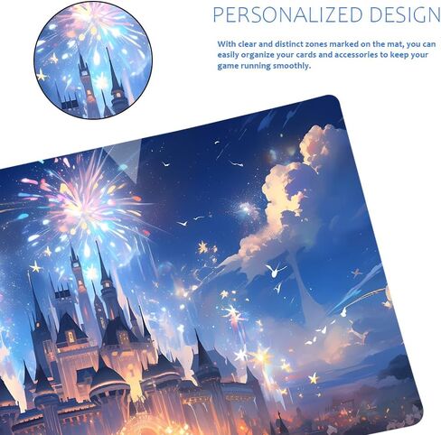 Playmats متوافق مع Lorcana Size 24x14 بوصة TCG MAMING حصيرة 10 ، المطاط غير القابل للانزلاق مع حصيرة لعب المناطق وحقيبة تخزين مجانية (DIS10-Zone1 ، 24 × 14 بوصة) in Saudi Arabia