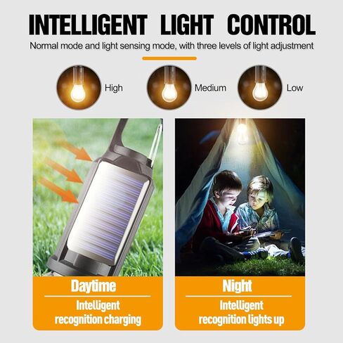Solar Tent Camping Light Bulb Rechargeable Portable LED Camping Lantern3 Lighting Modes Tungsten Light Tent Lamp with Clip Hook for Camping, Hiking, Backpacking, Emergency Outage (T01) in Saudi Arabia