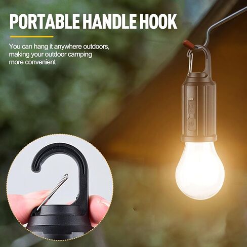 Solar Tent Camping Light Bulb Rechargeable Portable LED Camping Lantern3 Lighting Modes Tungsten Light Tent Lamp with Clip Hook for Camping, Hiking, Backpacking, Emergency Outage (T01) in Saudi Arabia