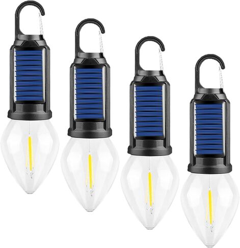 Solar Tent Camping Light Bulb Rechargeable Portable LED Camping Lantern3 Lighting Modes Tungsten Light Tent Lamp with Clip Hook for Camping, Hiking, Backpacking, Emergency Outage (T01) in Saudi Arabia