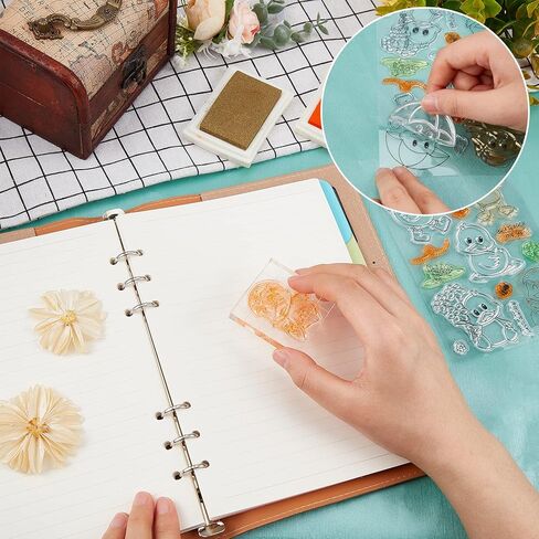 GLOBLELAND Cow Clear Stamps for DIY Scrapbooking Decor Animals Flower Animal Sunflower Transparent Silicone Stamps for Making Cards Photo Album Decor in Saudi Arabia
