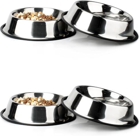 NAJOR Stainless Steel Dog Bowl, 32 oz Large Dog Food Bowls, Anti-Skid Pet Feeder Bowl and Water Bowl, Hold Up to 4 Cups. Perfect Choise for Small/Medium/Large Pets, Set of 2 in Saudi Arabia