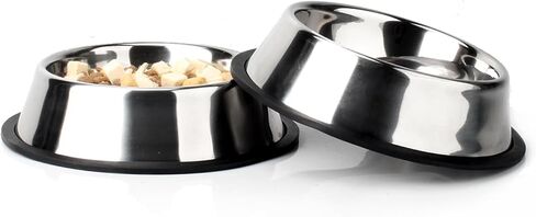 NAJOR Stainless Steel Dog Bowl, 32 oz Large Dog Food Bowls, Anti-Skid Pet Feeder Bowl and Water Bowl, Hold Up to 4 Cups. Perfect Choise for Small/Medium/Large Pets, Set of 2 in Saudi Arabia
