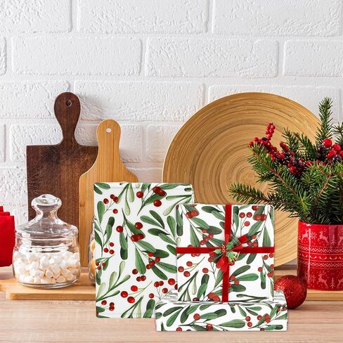 JarThenaAMCS 100 Sheets Christmas Tissue Paper Watercolor Pine Gift Wrapping Paper Xmas Tree Decorative Art Paper for Winter Home Party DIY Crafts Supplies, 14 x 20 Inch in Saudi Arabia