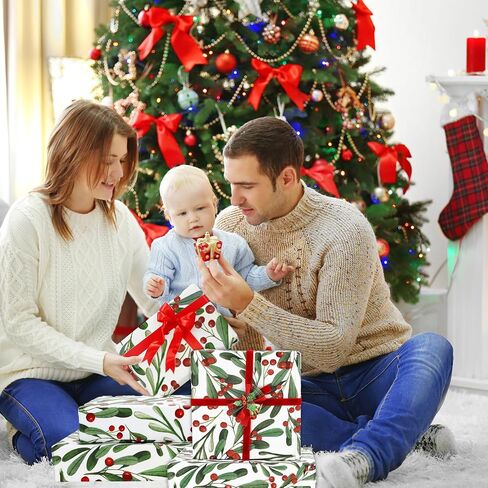 JarThenaAMCS 100 Sheets Christmas Tissue Paper Watercolor Pine Gift Wrapping Paper Xmas Tree Decorative Art Paper for Winter Home Party DIY Crafts Supplies, 14 x 20 Inch in Saudi Arabia