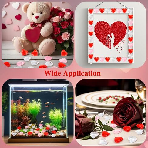 قلب أكريليك أحمر ، 120pcs القلب الأحجار الكريمة عيد الحب الحب الحمر قلب 0.9 بوصة قلوب شفافة على شكل أحجار كريستال بلورات لعيد الحب مزهرية in Saudi Arabia