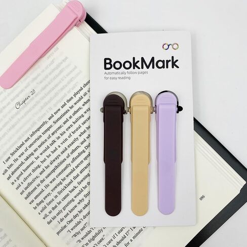 3pcs Automatic Bookmark, Stay in Place and Follow as You Read, Silicone Automatic Bookmark for Reading Women, Men, Kids, Book Lovers, Cute Reading Accessories Gifts for Book Lovers in Saudi Arabia