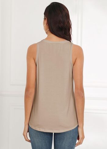 Smile Fish Women Crewneck Flowy Loose Fit Tank Top Sleeveless Summer Tops Shirts in Kuwait