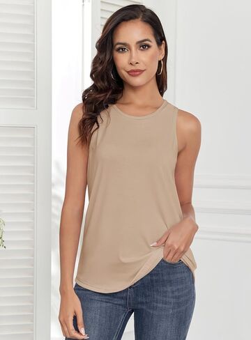 Smile Fish Women Crewneck Flowy Loose Fit Tank Top Sleeveless Summer Tops Shirts in Kuwait