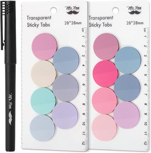 Mr. Pen- Transparent Sticky Note Set, 560Sheets, Colorful, Round Transparent Sticky Notes Set, Bible Sticky Notes Clear Sticky Notes Transparent, Bible Notes, Transparent Sticky Notes for Bible Study in Kuwait