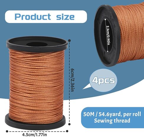 Upholstery Sewing Thread, 4 Packs Thread for Sewing, Strong Repair Upholstery Thread for Hand Sewing, Heavy Duty Thread for Furniture, Bags, Books Binding, Leather Repairing in Saudi Arabia
