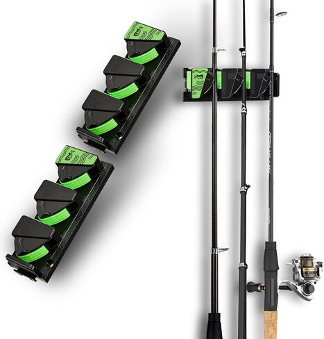 Expandable Fishing Rod Holder,Wall-Mounted Fishing Rod & Combos Rack for Garage – UV Silicone Spring Clip, Space-Saving Storage Rack with Free Lure Holder in Saudi Arabia