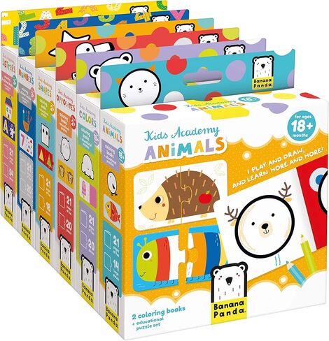 Banana Panda - Kids Academy Shapes - Includes 2 Coloring Books and 6 Educational Puzzles for Kids Ages 2 Years + in Saudi Arabia