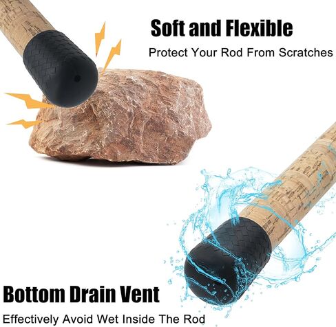 OROOTL Fishing Rod Butt Cushion, Fishing Rod Seat Cushions Silicone Fishing Rod Butt End Cap Fishing Rod Protector Fishing Pole Holder Fishing Accessories L/M/S in Kuwait