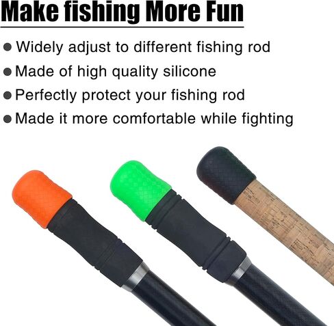 OROOTL Fishing Rod Butt Cushion, Fishing Rod Seat Cushions Silicone Fishing Rod Butt End Cap Fishing Rod Protector Fishing Pole Holder Fishing Accessories L/M/S in Kuwait